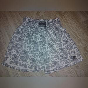 The Eighty Sixth Clothing Women's Paisley Athletic Shorts - White and Gray